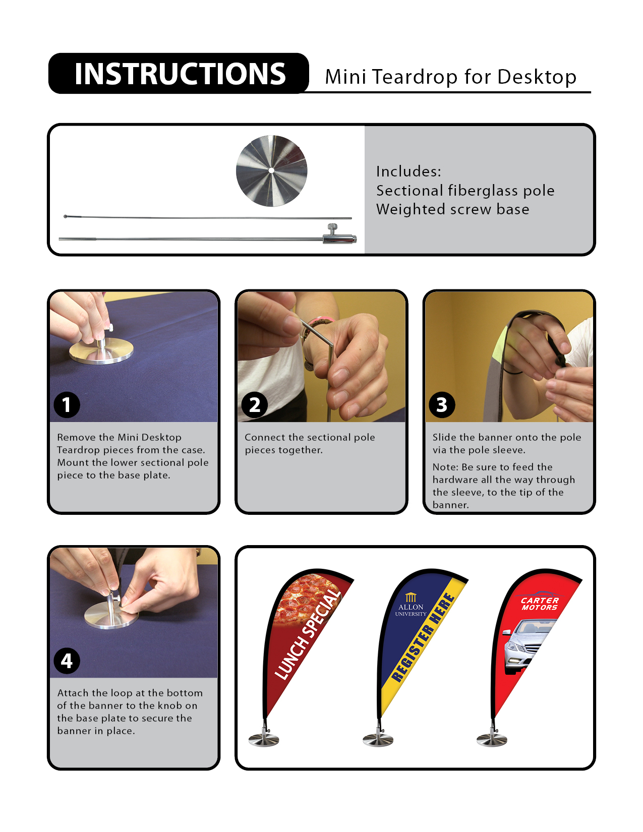 Double Sided Mini Desktop Teardrop Banner 10