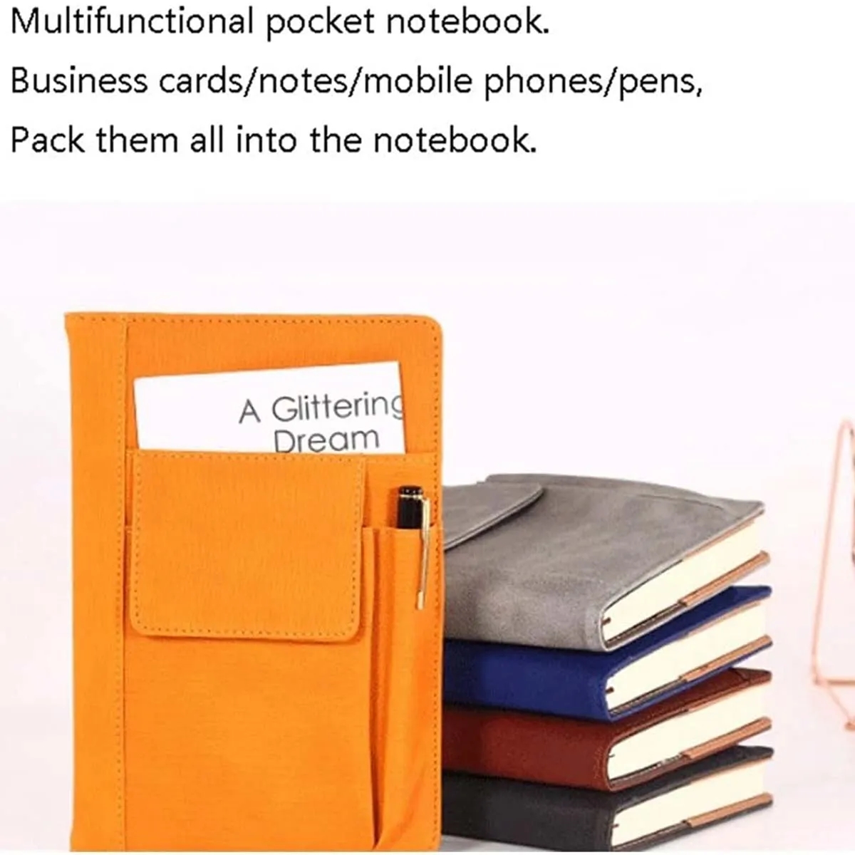 A5 Horizontal Line Hardcover Executive Notebooks w/ Pocket 6