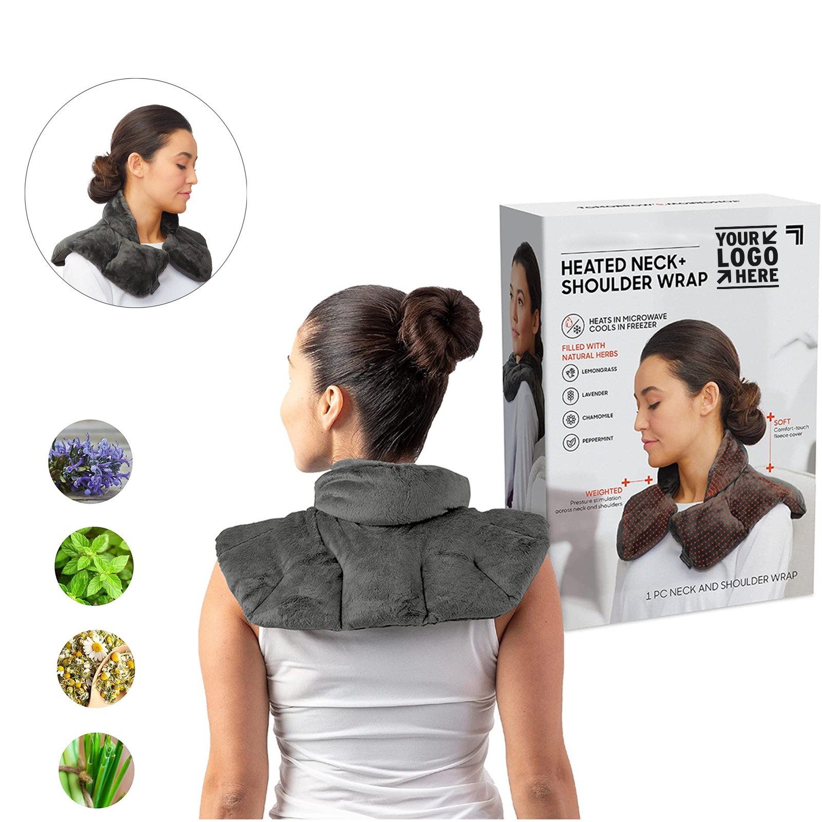 Heated Neck Shoulder Wrap Microwavable Warm Cooling Plush Pad 2