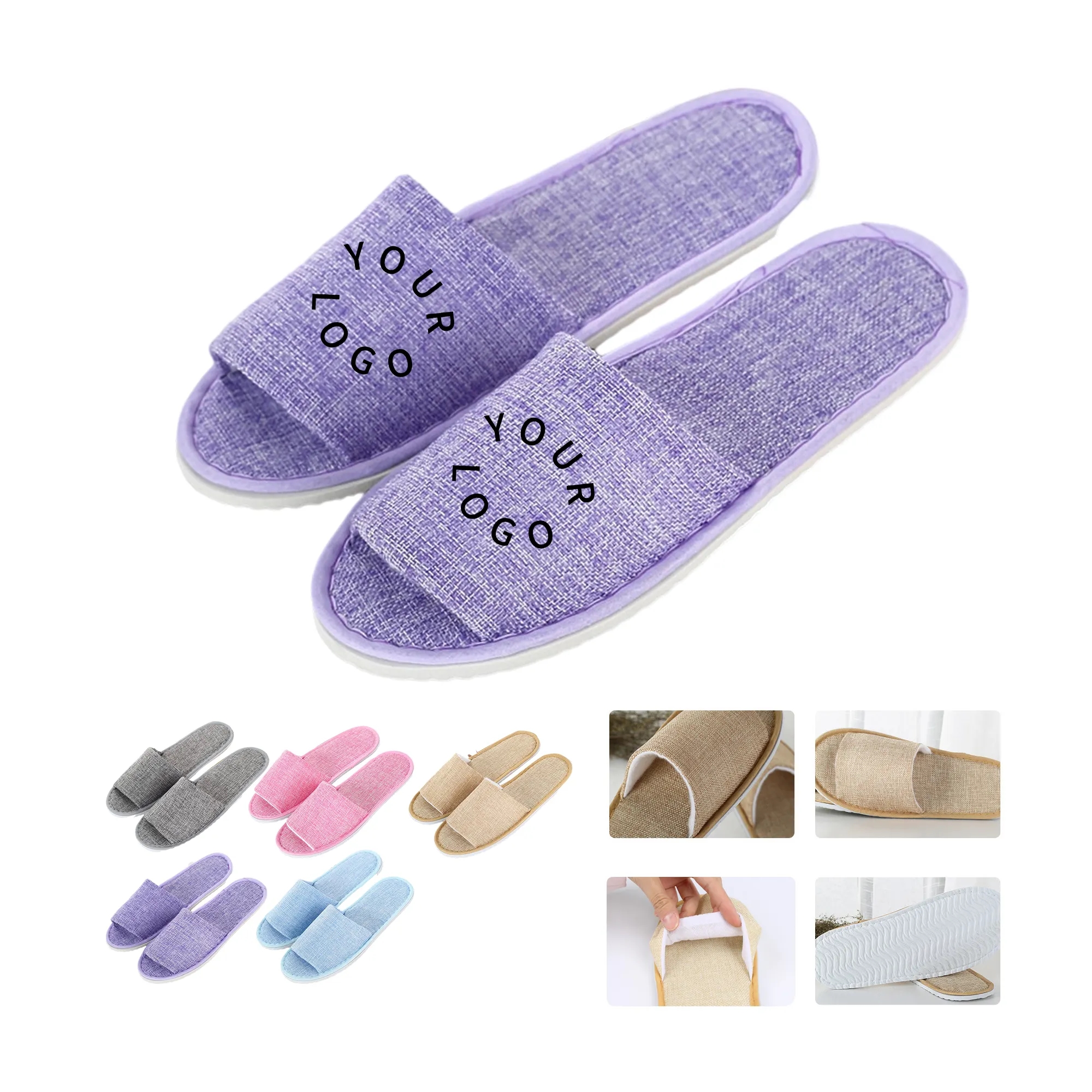 Disposable Linen Hotel Slippers 5