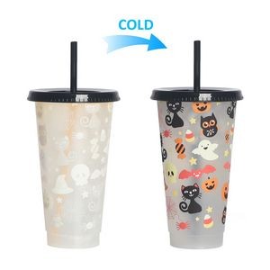 Glow In The Dark 710ml Halloween Plastic Luminous Color Changing Cup 9