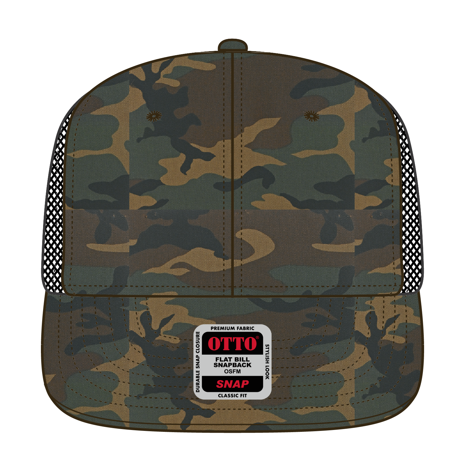 OTTO CAP® OTTO SNAP 6 Panel Pro Style Mesh Back Trucker Snapback Hat 1