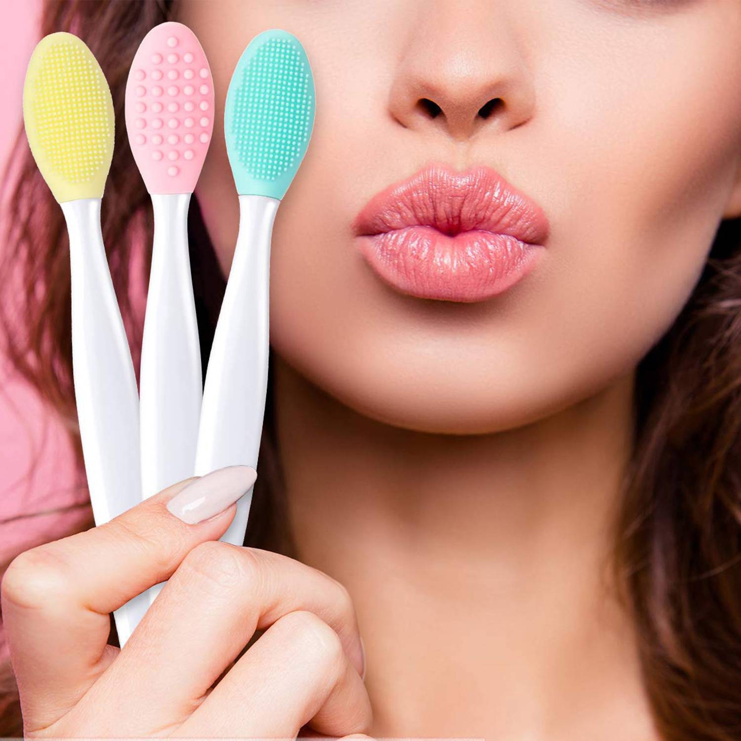 Rubber Double-sided Facial Cleaning Nose Lips Brush 3