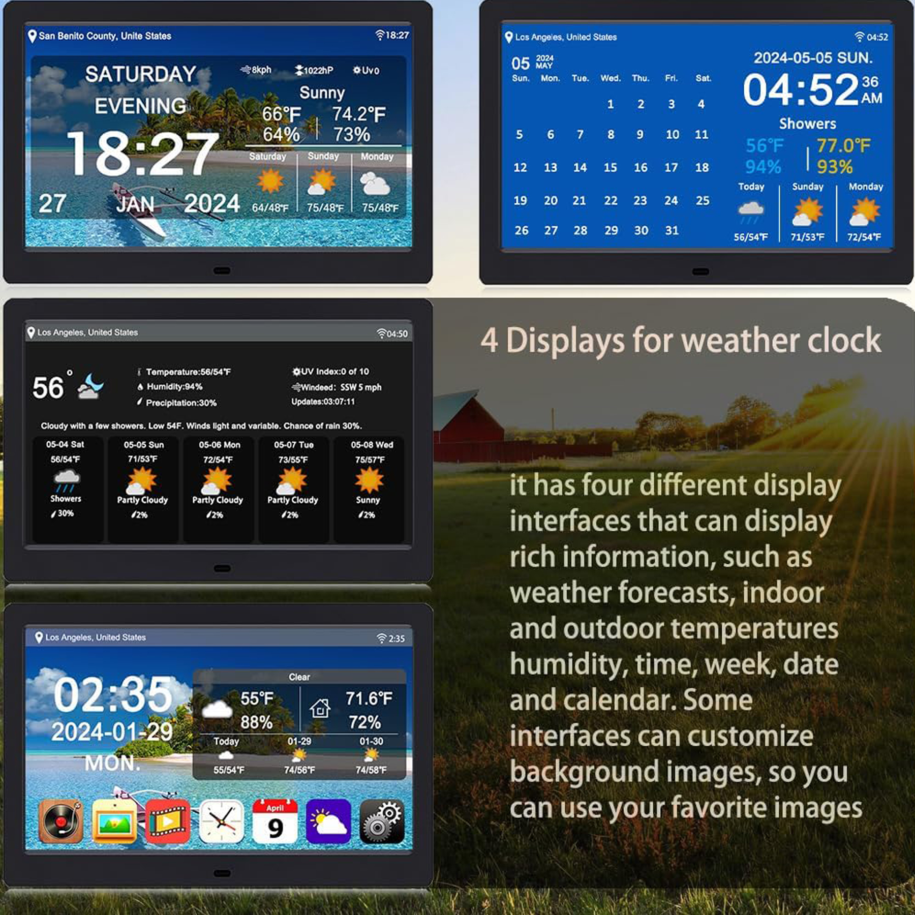 7" Smart WiFi Digital Weather Clock Display 4