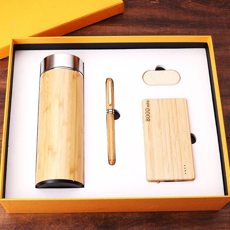 Bamboo water cup stationery notebook set 5
