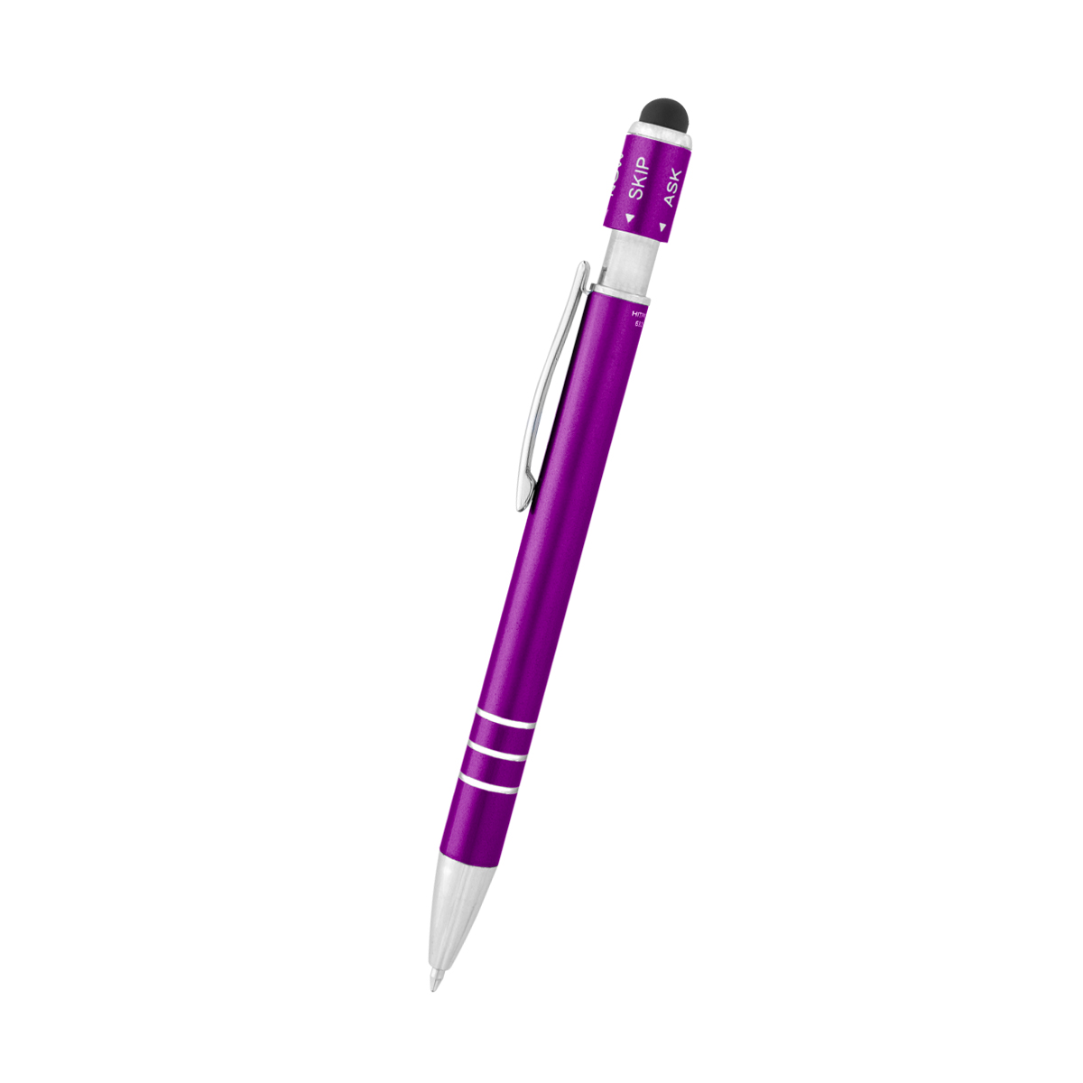 Recycled Aluminum Spin Game Top Pen With Stylus 7