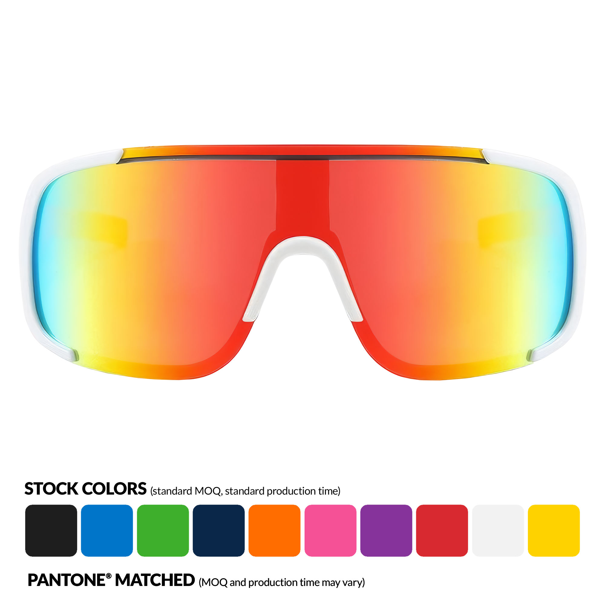 Sport Viper Mirror Sunglasses w/ 1 Color Temple Imprint 6
