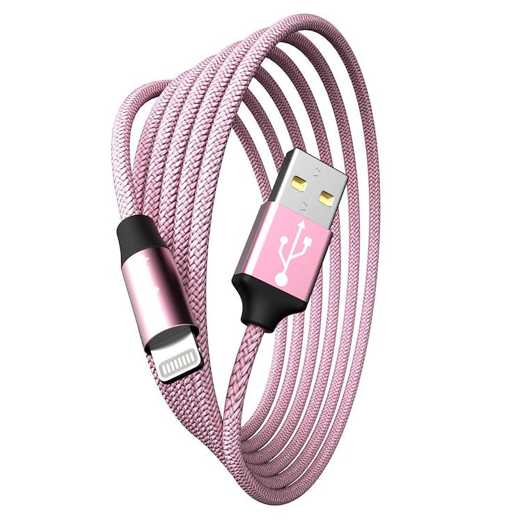6' Lightning USB Cables - Light Pink 2
