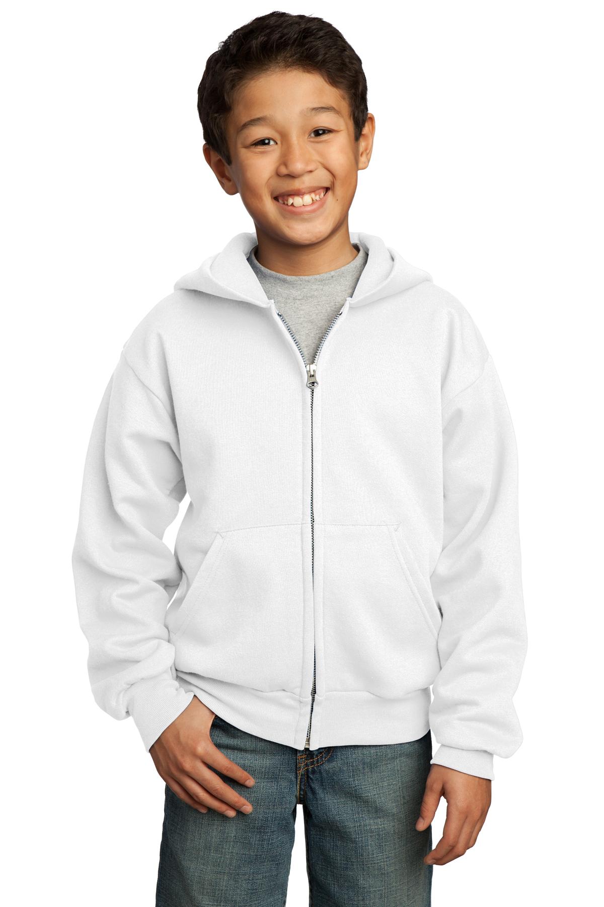 Port & Company® Youth Core Fleece Full-Zip Hooded Sweatshirt 105