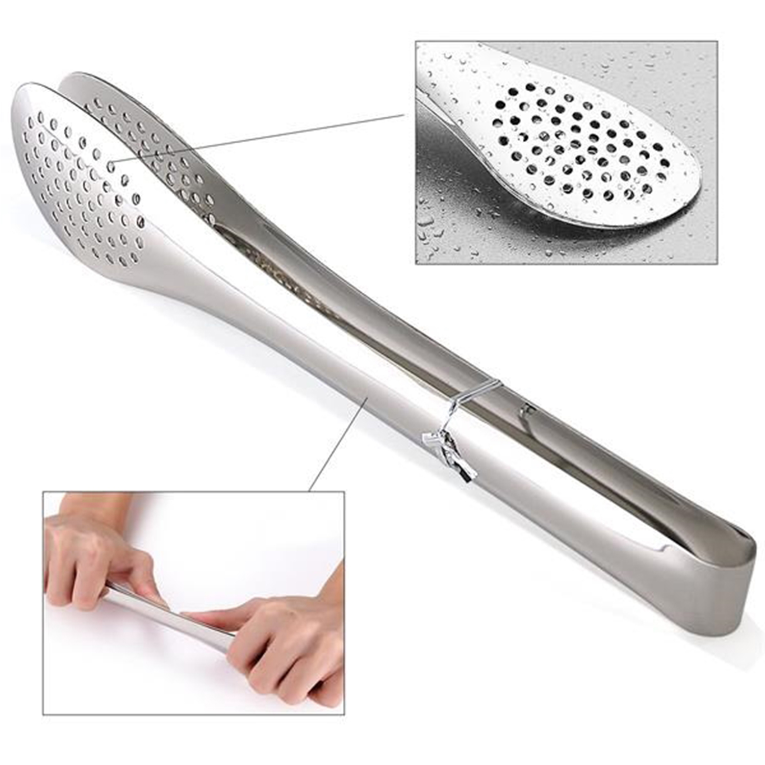 Stainless Steel Kitchen Cooking Tongs 3