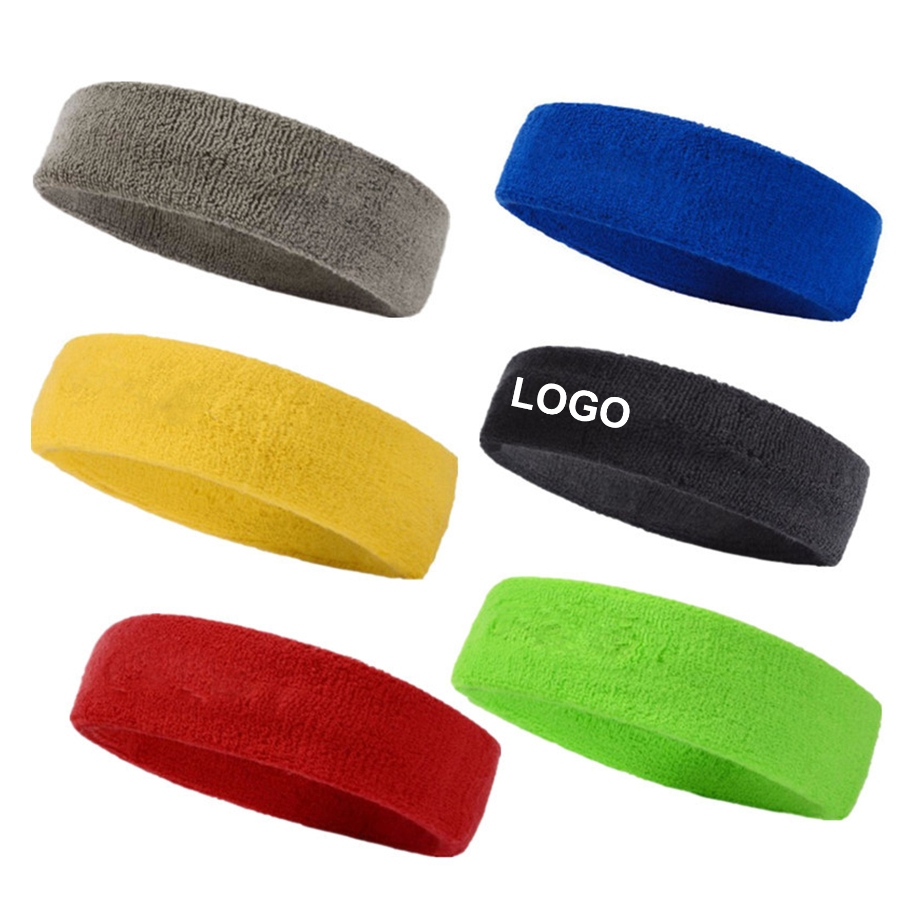 Embroidered Terry Sweat Sport Headband 2