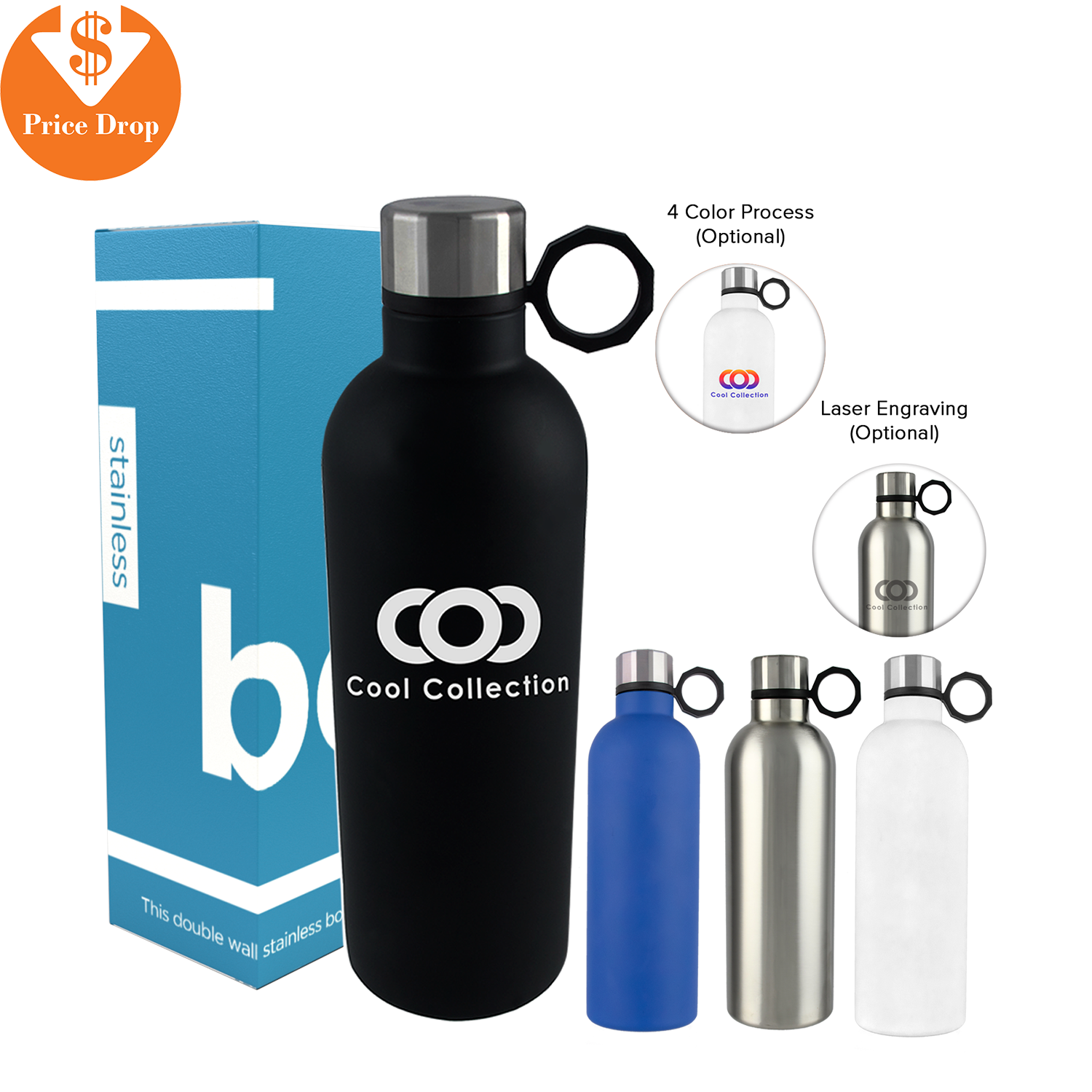 24 Oz Peak Double Wall Stainless Water Bottle
