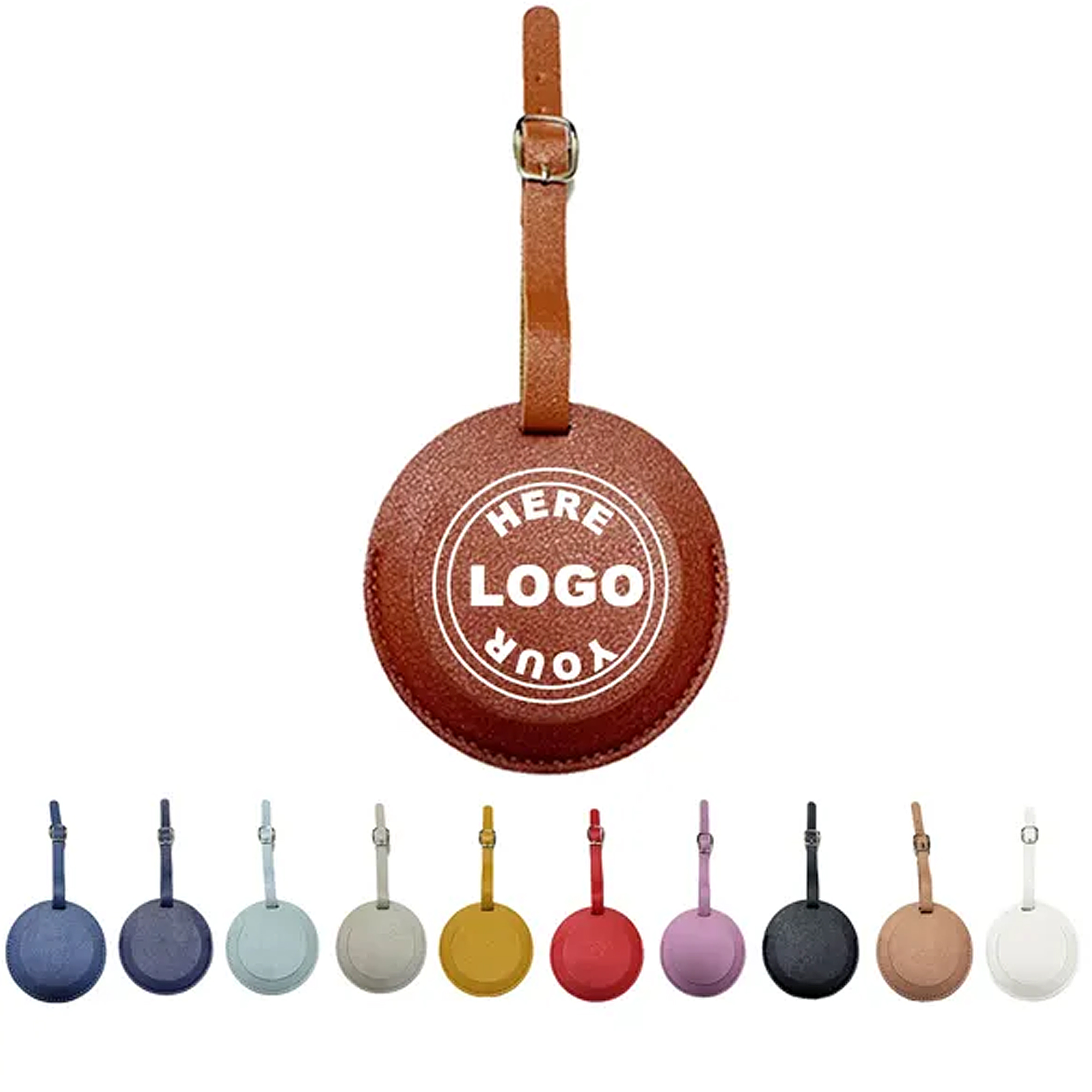 PU Leather Round Luggage Tag 2