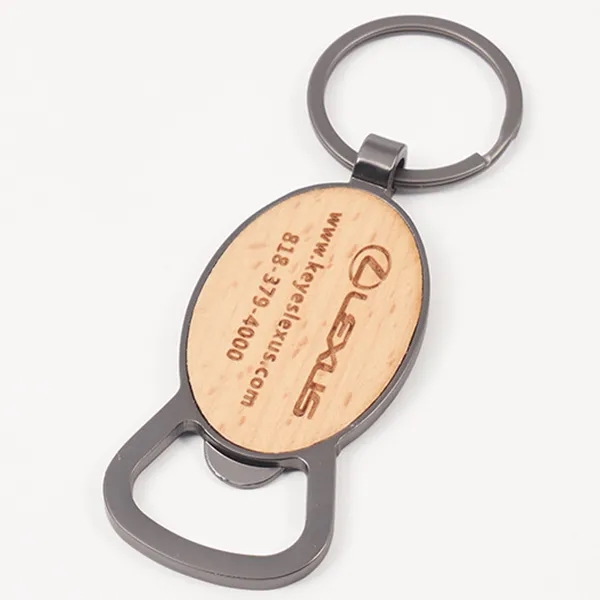 Oval Wooden Bottle Opener Keychain 5