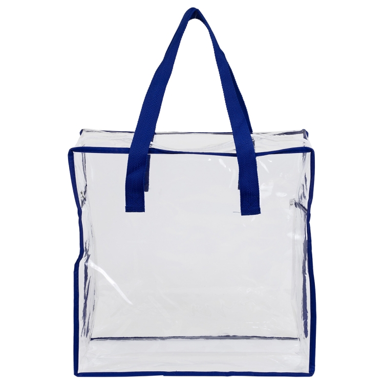 12"W x 12"H x 6"Gusset – "ARETE" Clear Vinyl Stadium Compliant Tote Bag with Zipper 8