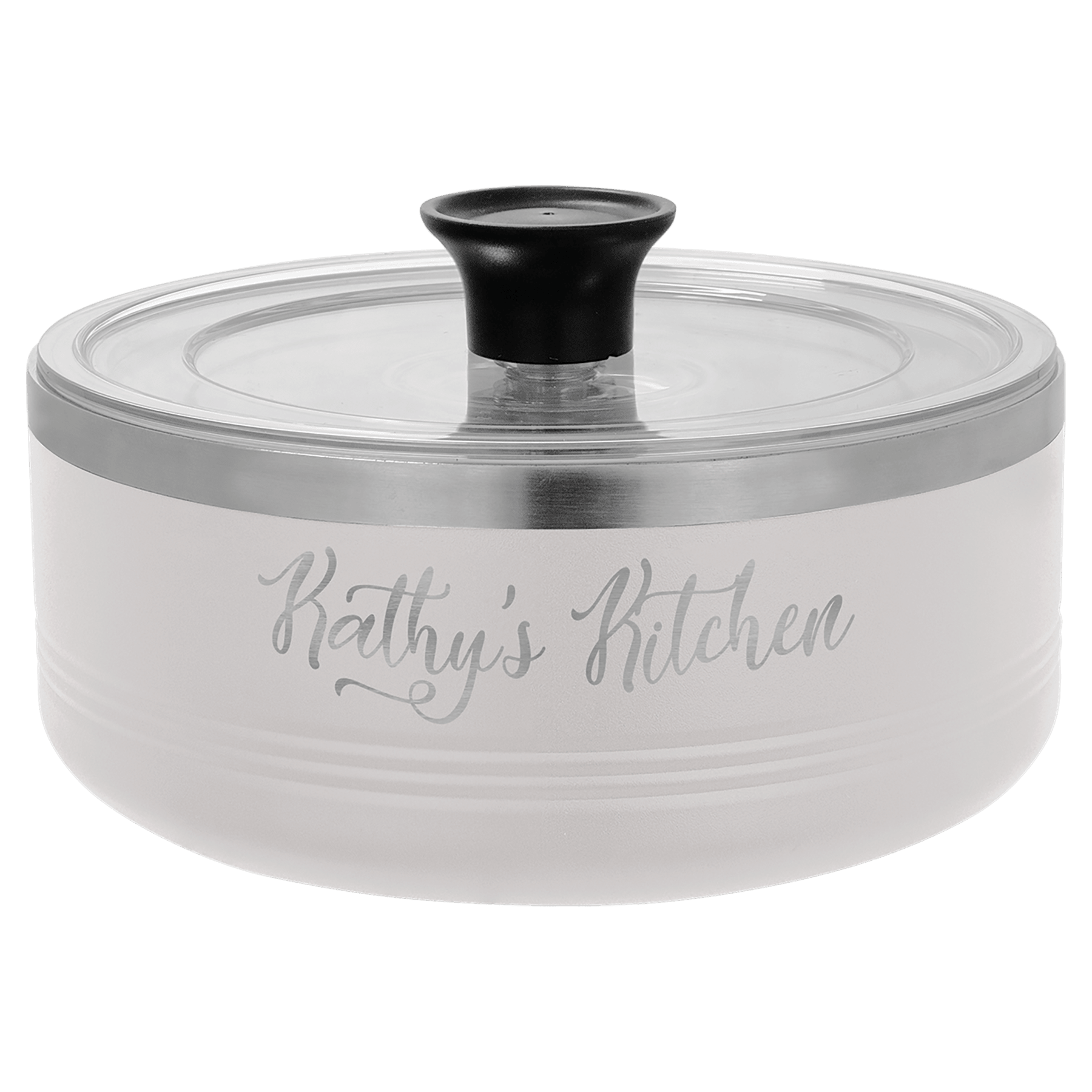 Polar Camel White 1 1/4 Quart Serving Bowl with Lid 1