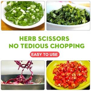 5 Blade Herb Chopper Scissors With Ergonomic Dual Color Handle 15