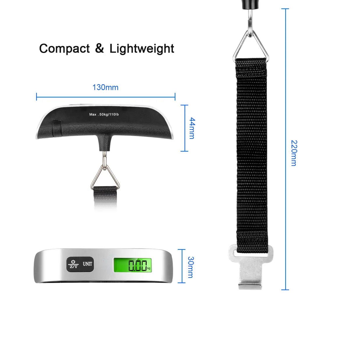 50KG Portable Digital Handging Travel Luggage Baggage Scale 11