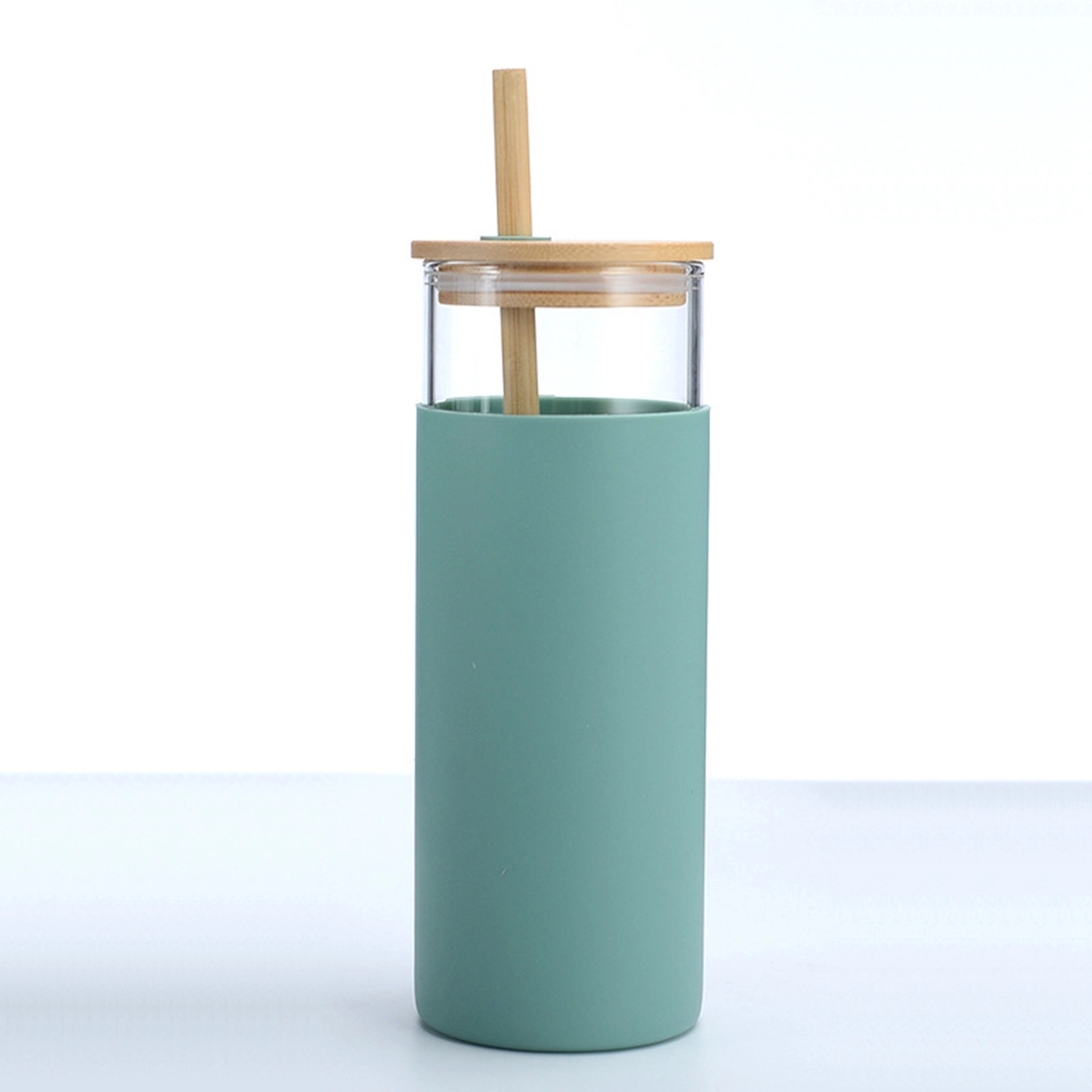17 Oz. Glass Water Bottle with Bamboo Lid & Straw 9
