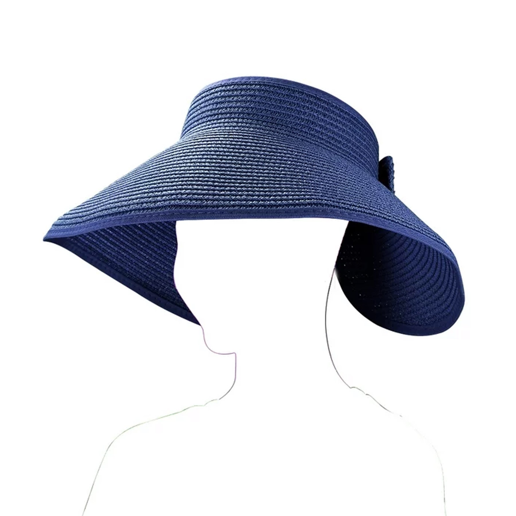 Summer Bow Tie Straw Visor Sun Hat 1