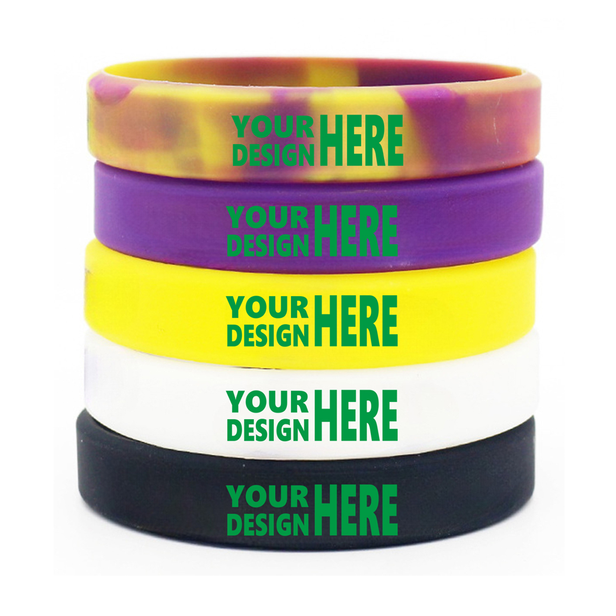 MOQ50 Personalized Glow Silicone Debossed Wristband 2