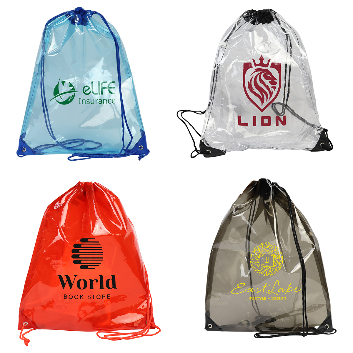 Diamond Clear TPU Drawstring Backpack 14