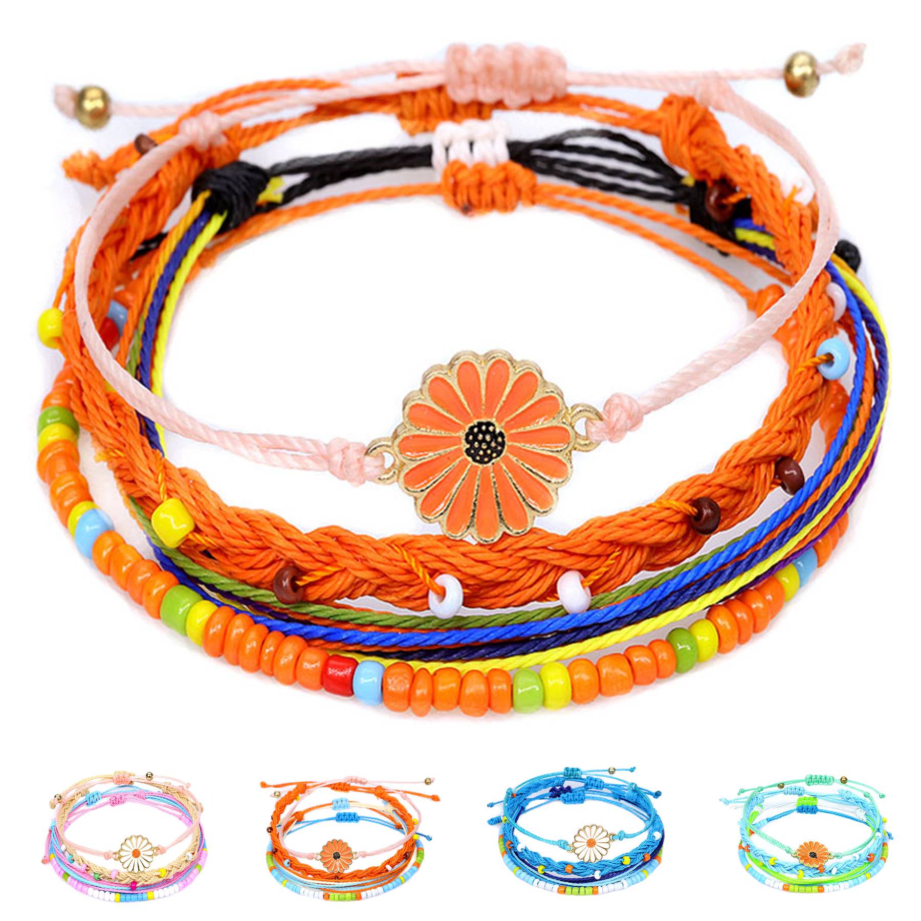 Nickel Chrysanthemum hand-beaded bracelet 5