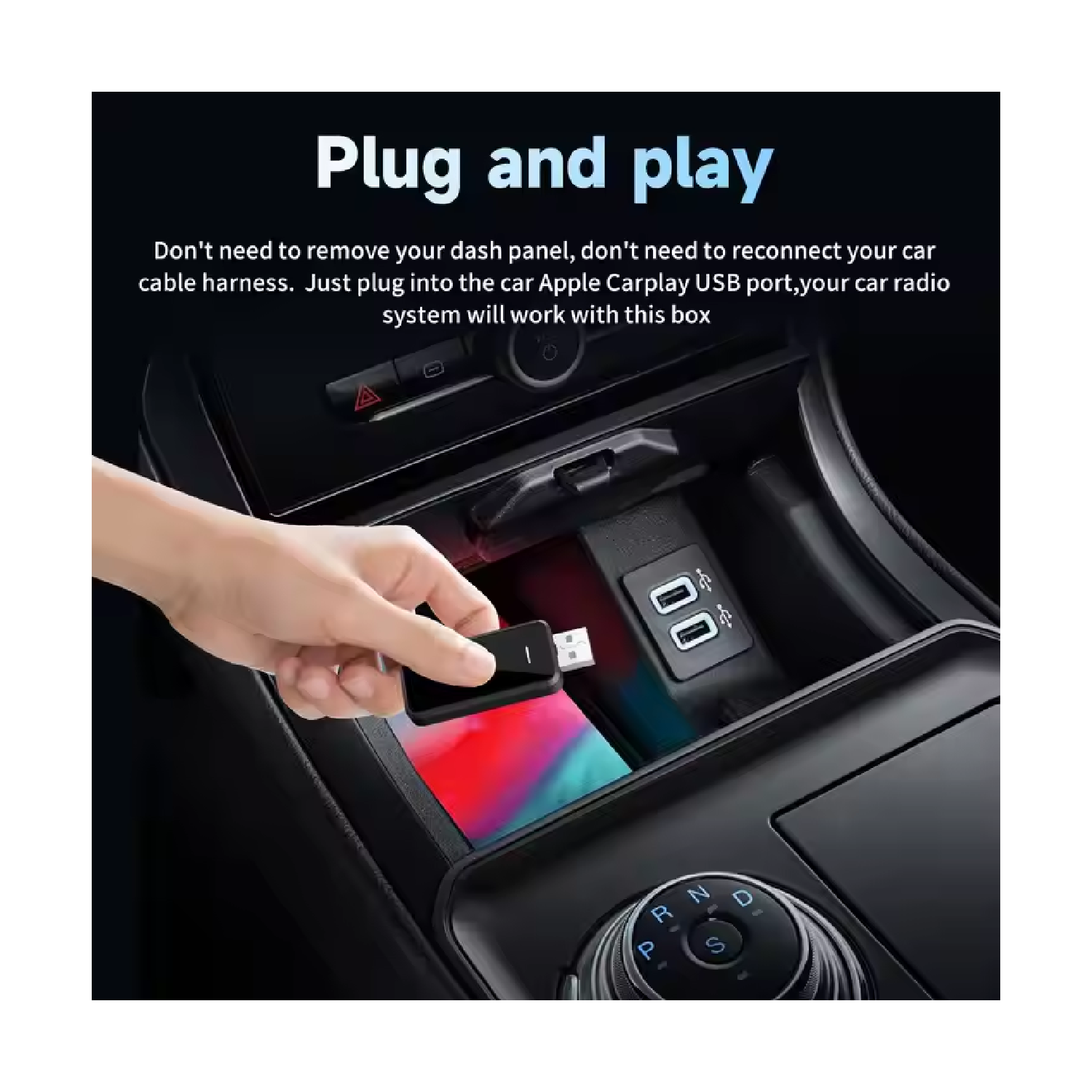 Usful And Portable Wired to Wireless Plastic Carplay Box 4