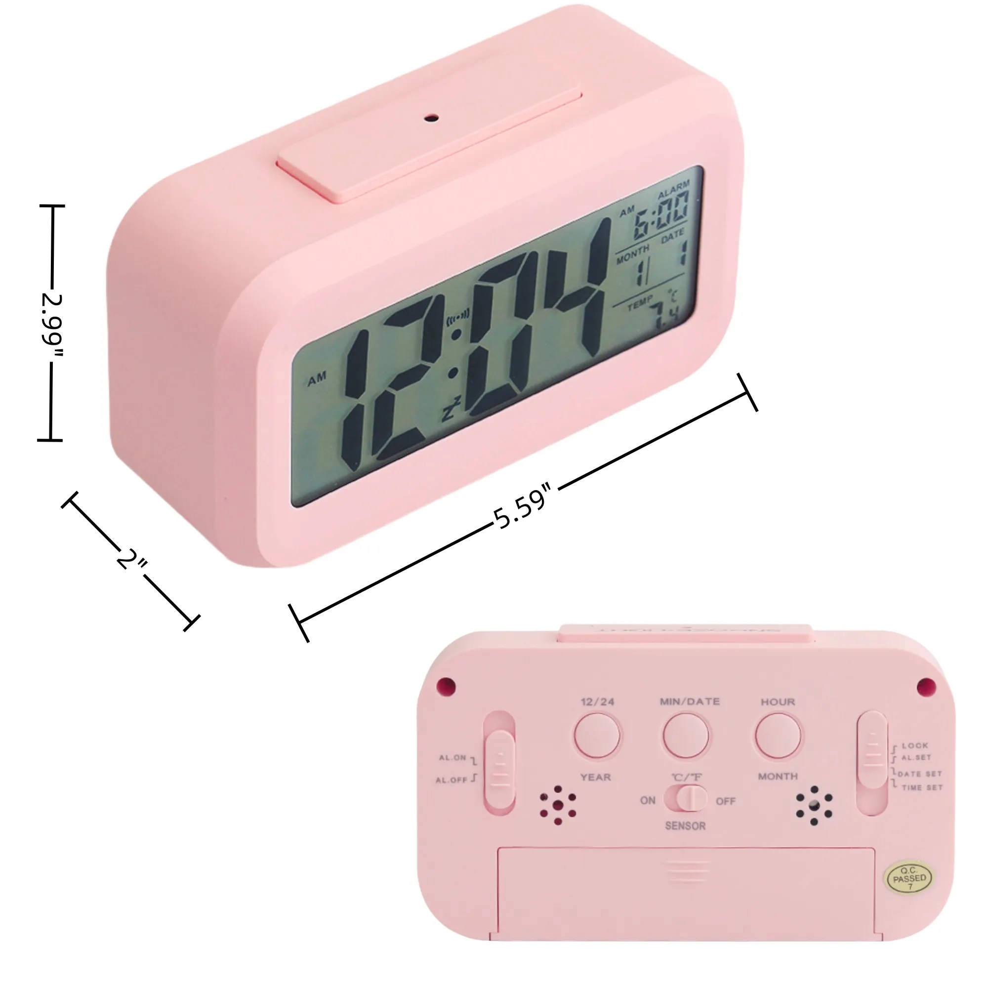 Multi - Color Alarm Clock, Date Temp, Bedroom Promo 5