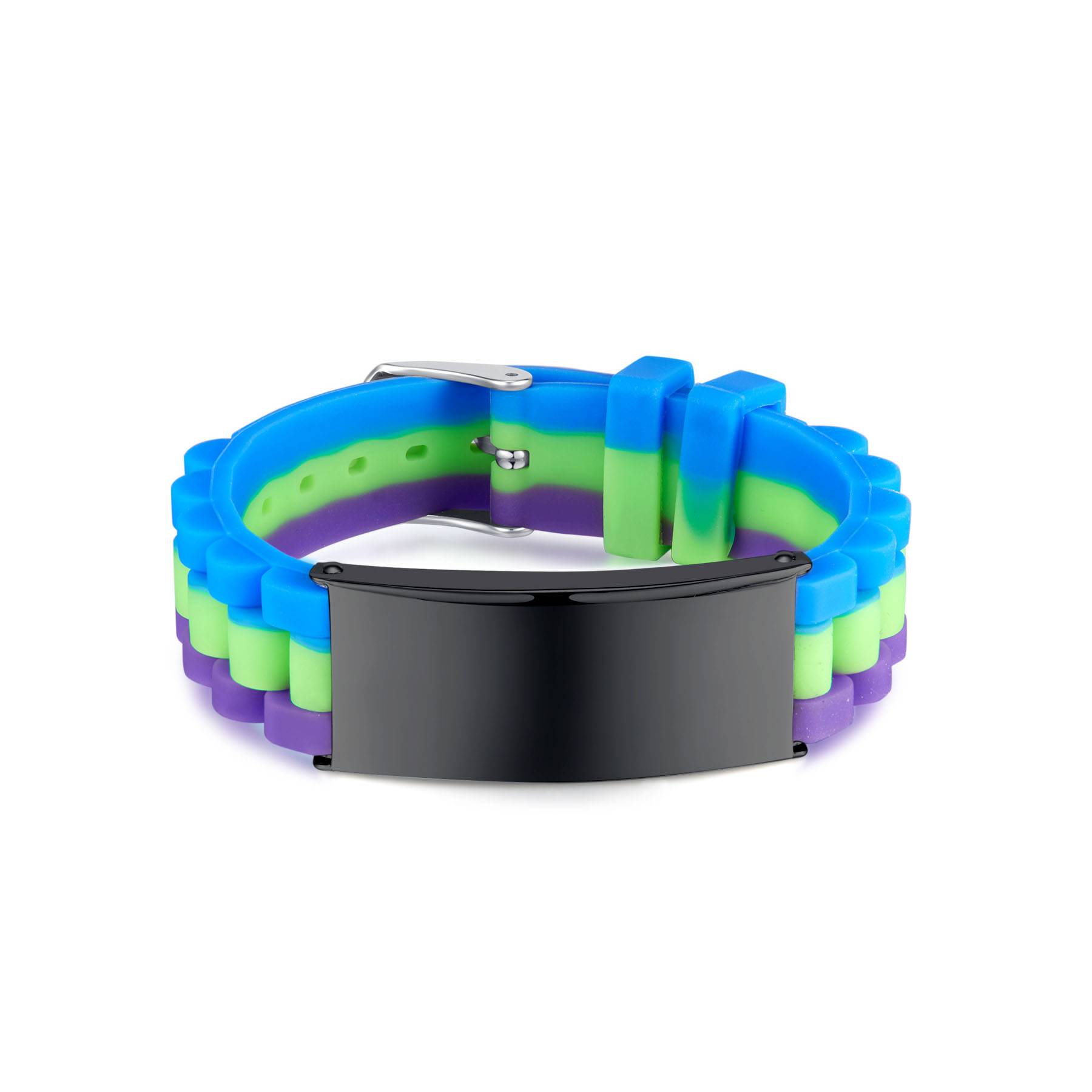 Silicone stainless steel multi-color bracelet 4