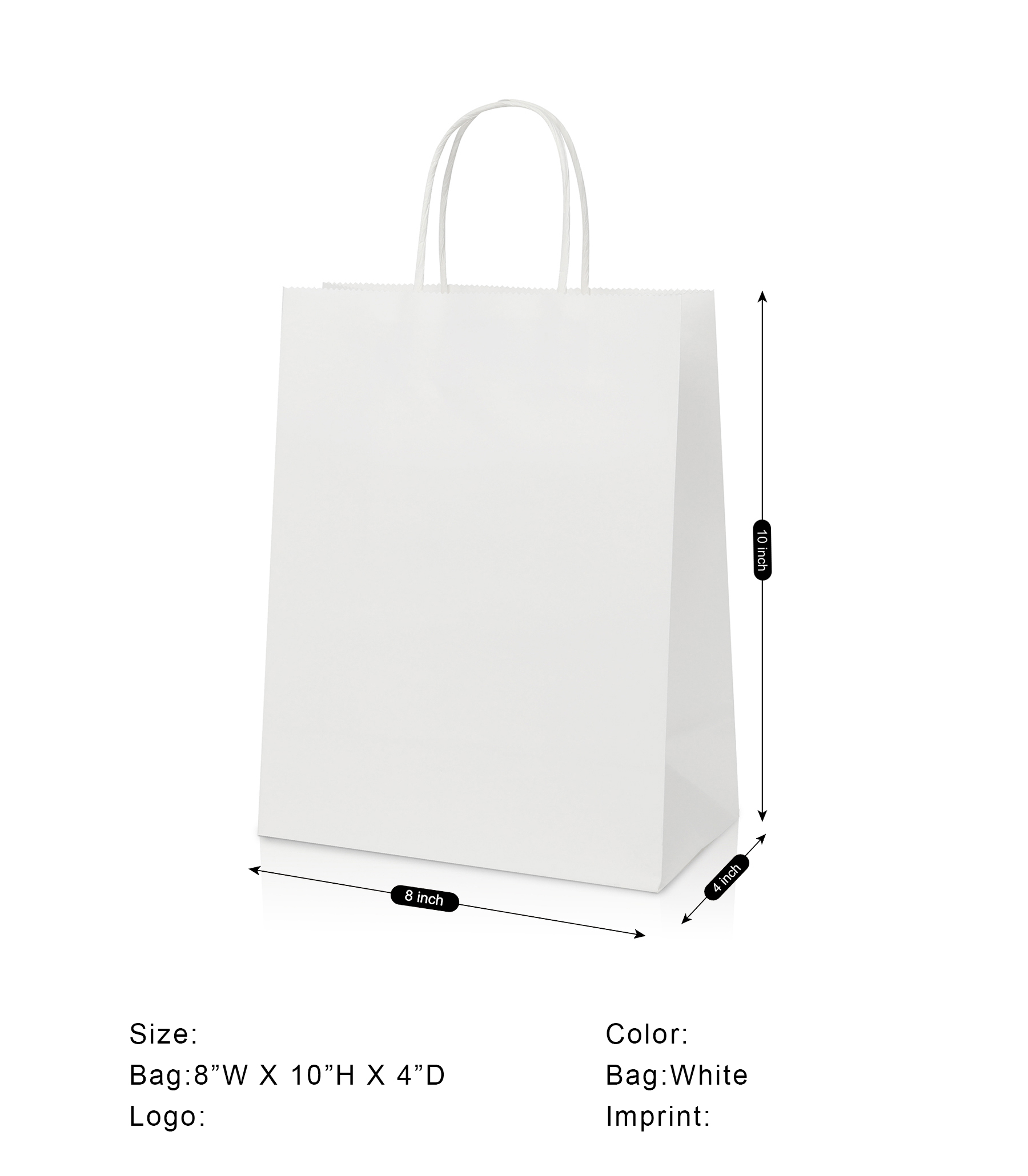 White Kraft Paper Shopper Tote Bag 3