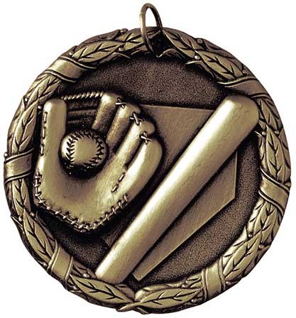 Baseball XR200 Series Medal, 2" 1
