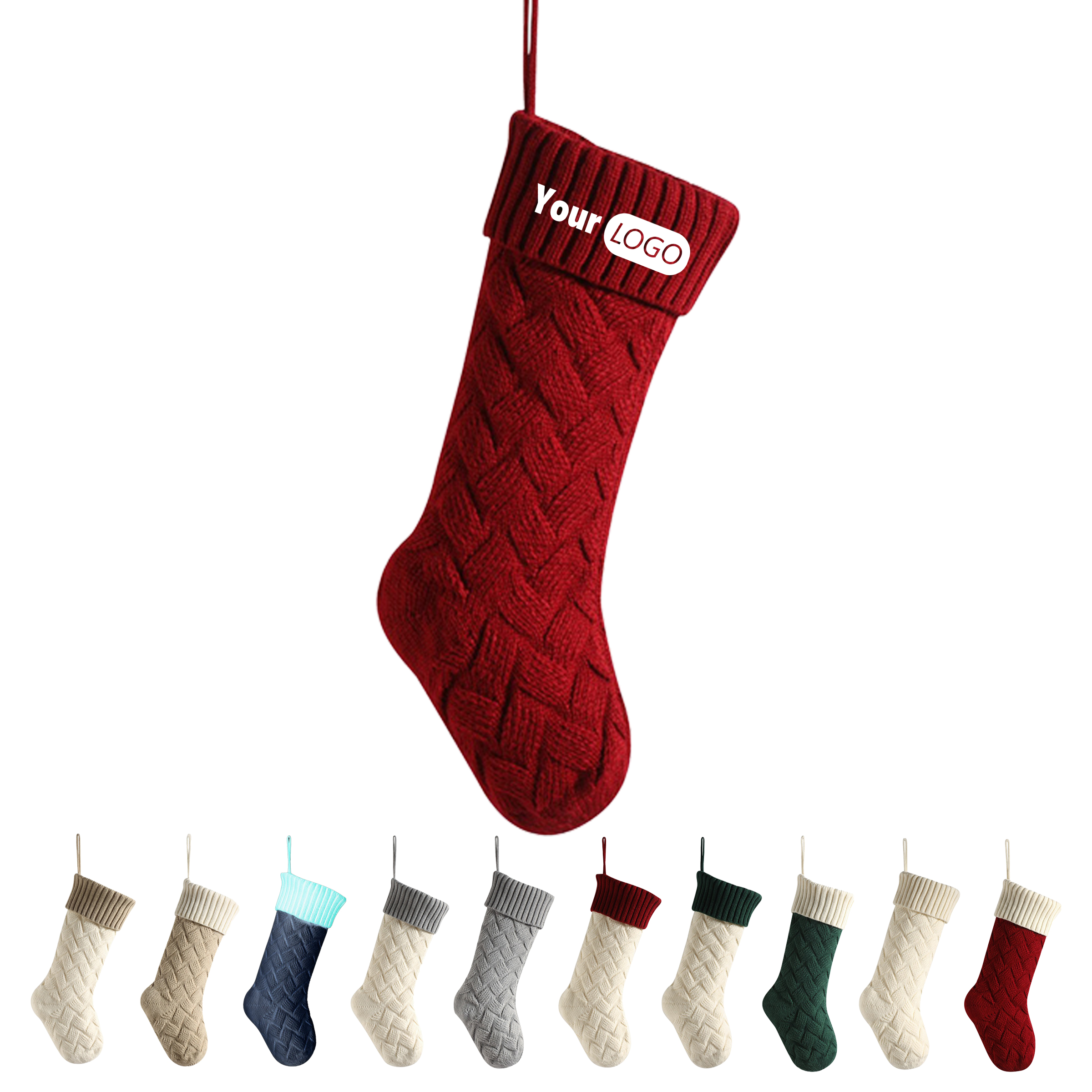 Acrylic Classic Knitted Christmas Stockings 3