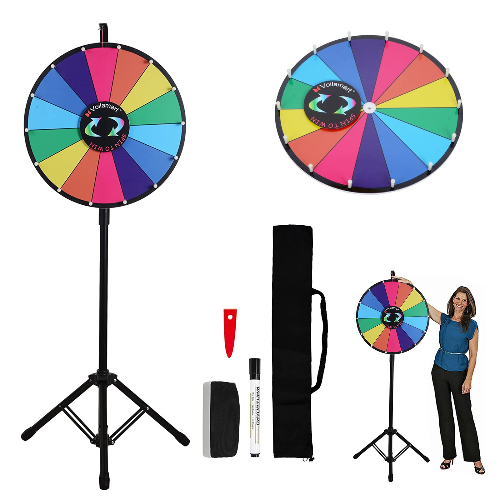 24 Inch Prize Wheel with Folding Tripod Floor Stand 2