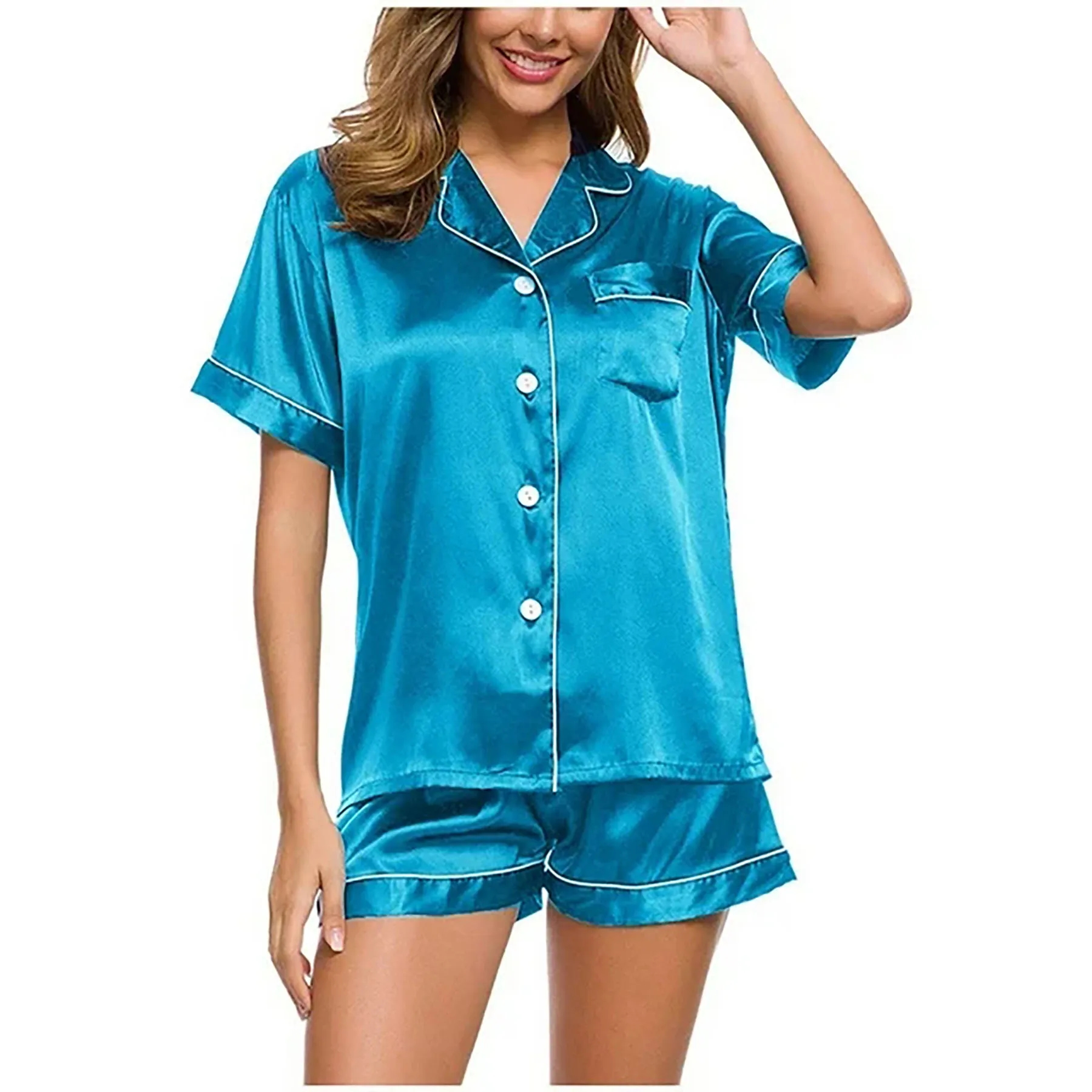 Women's Silk Satin Pajama Home Wear 10