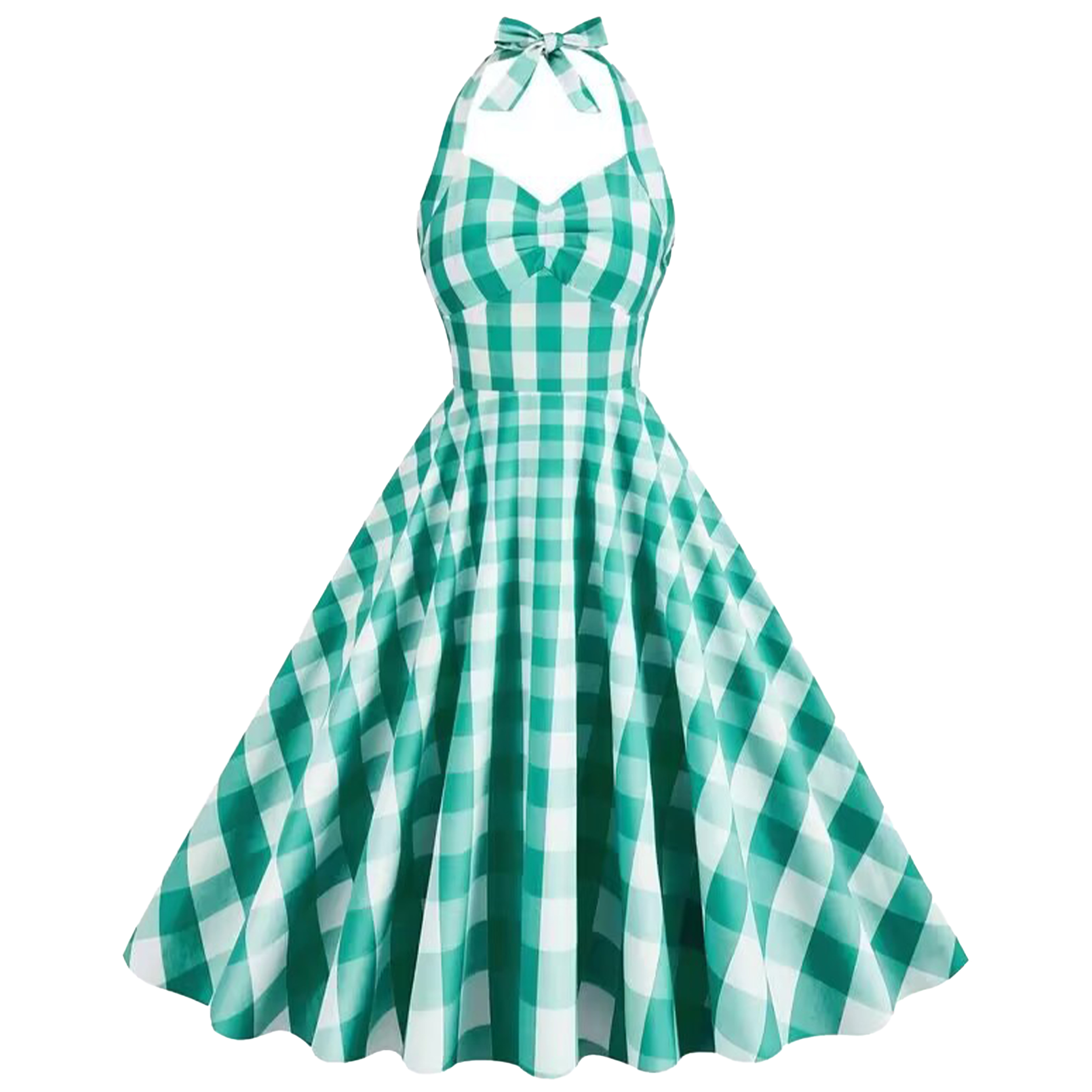 Polyester High Waisted Waist Cinched Neck Hanging Dress 11