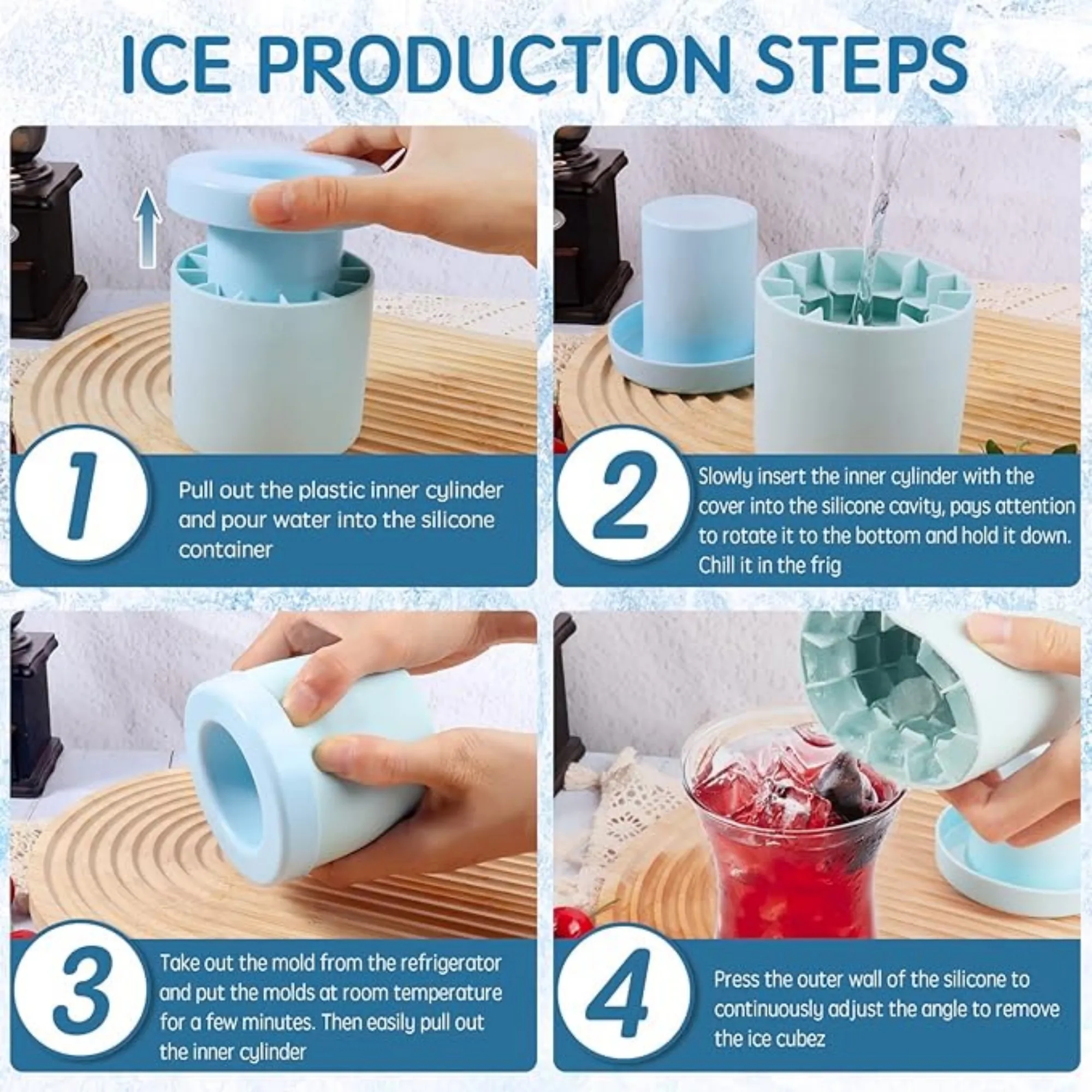 MOQ Silicone Ice Cube Tray Easy Release Mold For Home 4