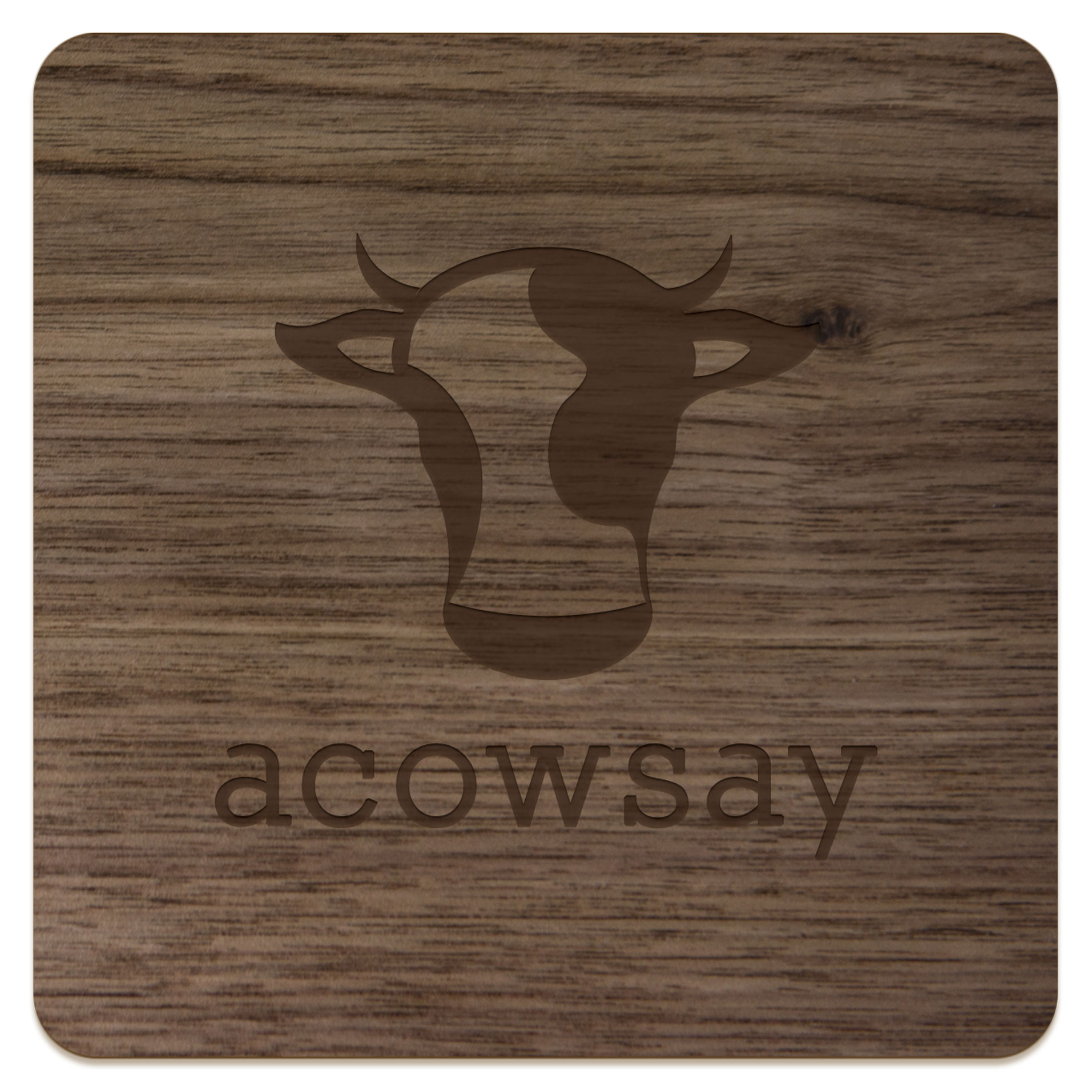 USA Made RusticRest Custom Wood Coasters with Cork Backing (3.5") Square