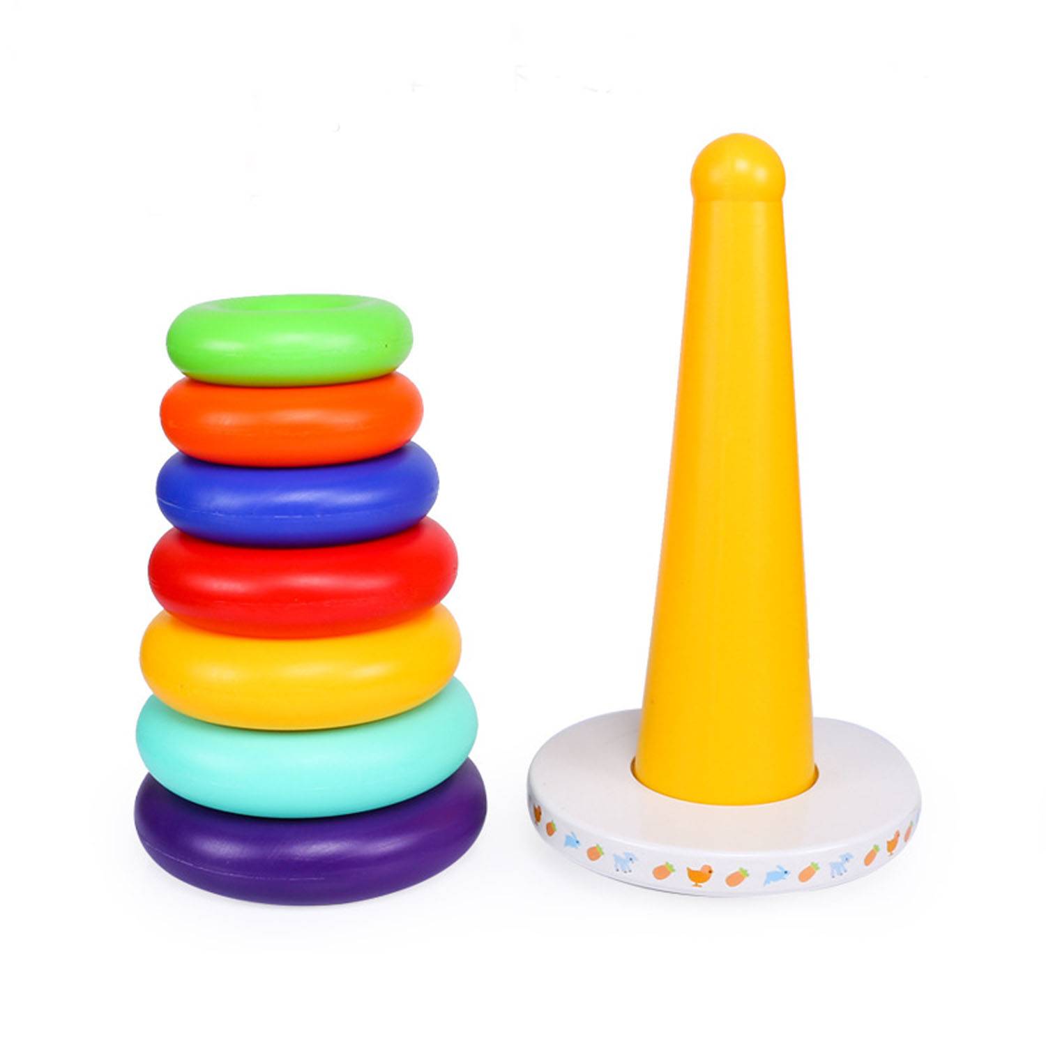 Safe Plastic Educational Rainbow Stacking Tower Toy 6