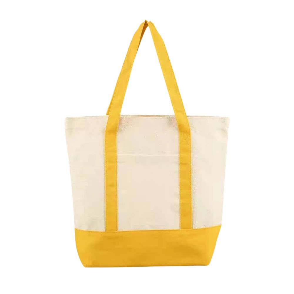 Large Cotton Canvas Boat Tote W/ Pocket, custom tote bag with logo imprint 6