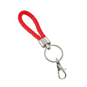 Rotated Ring Weaved PU Leather Keychain Key Organization 32