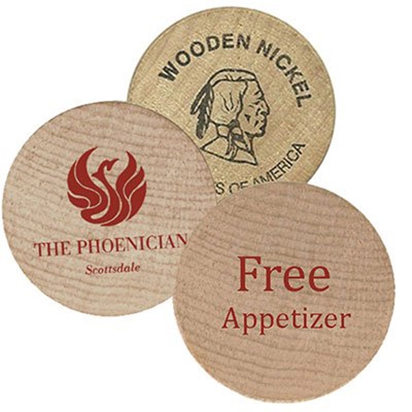 Custom Printed WOODEN NICKELS 10