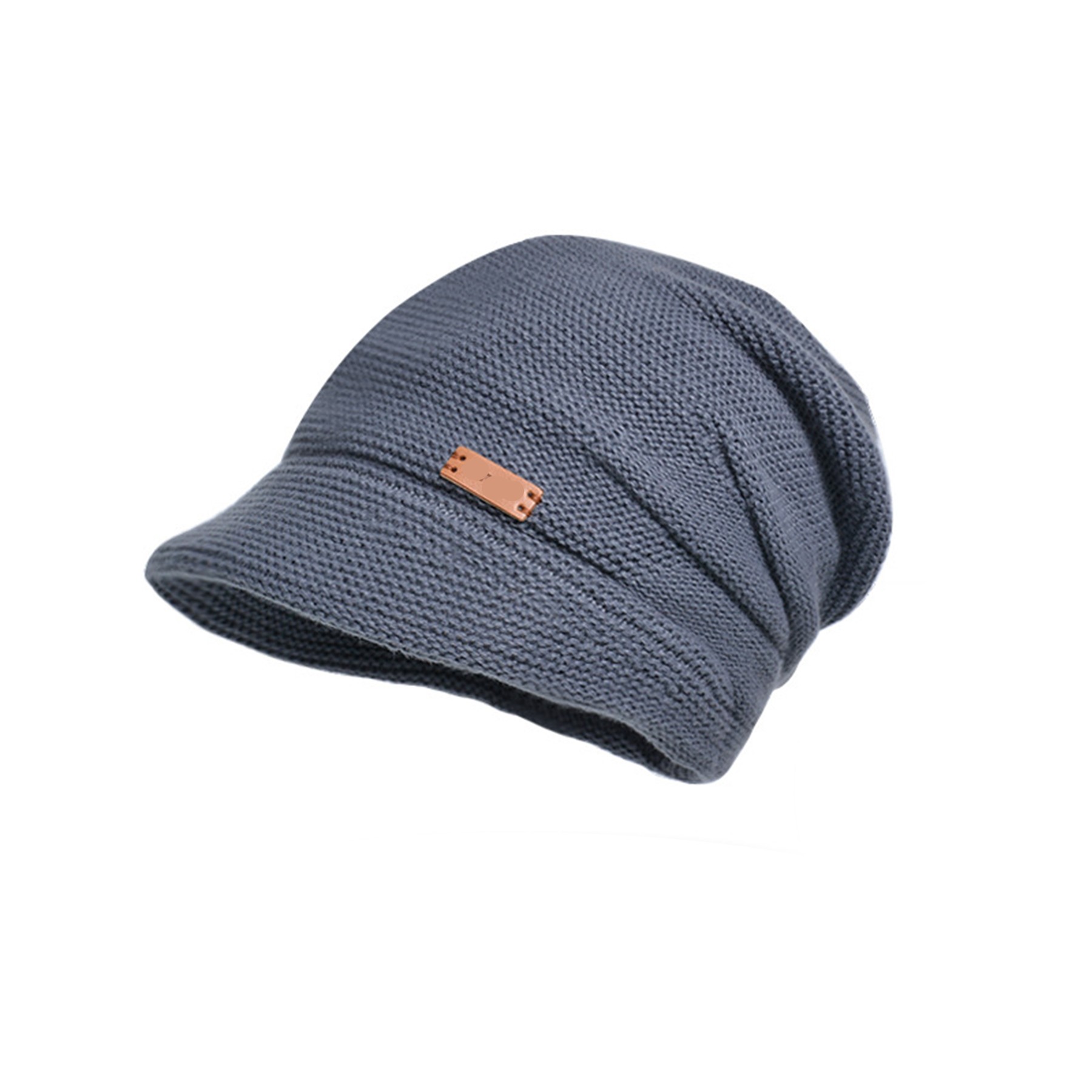 Knit Beanie Cap with Visor 6