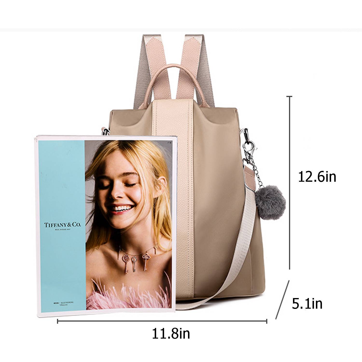 Nylon trend travel backpack with pendant 3
