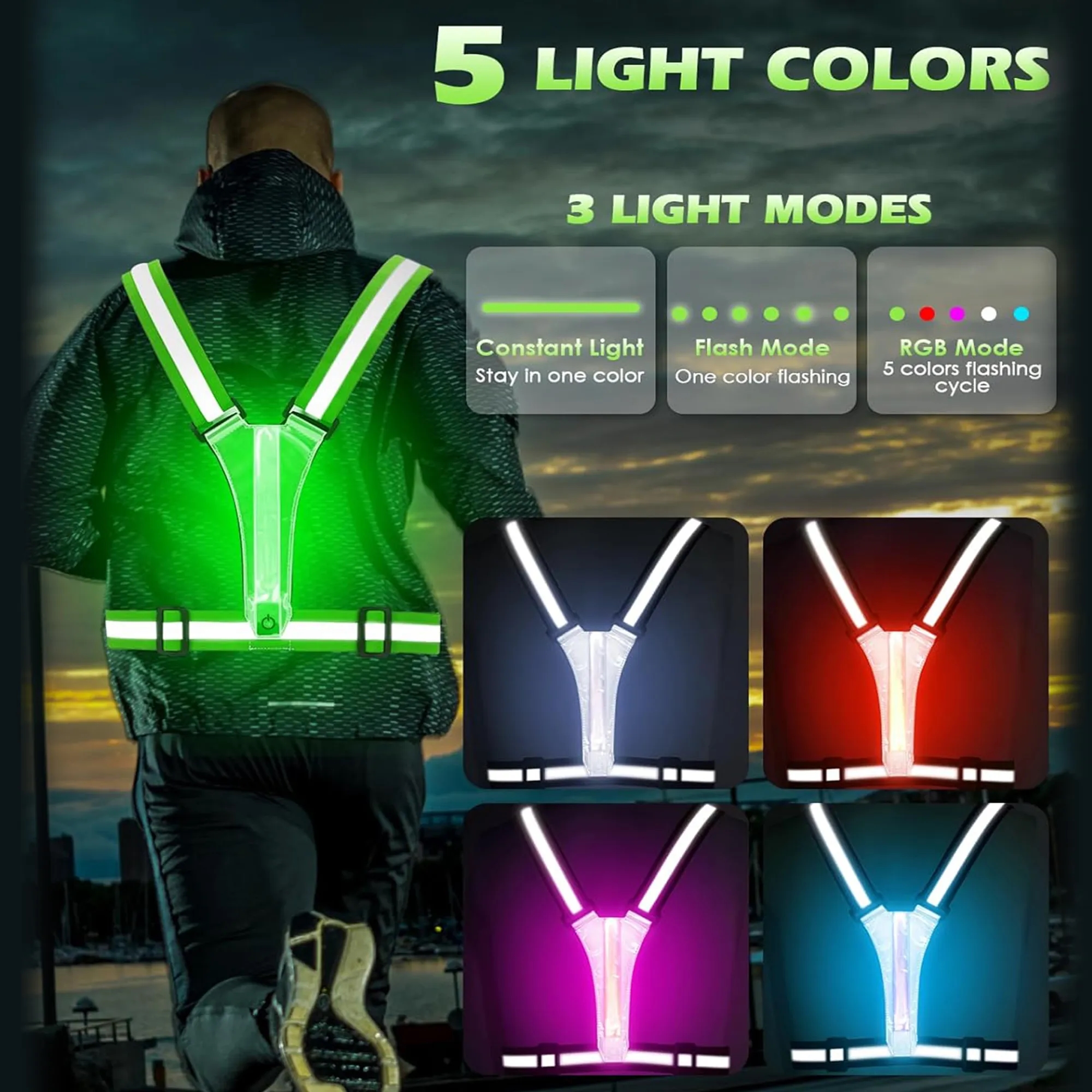 LED Reflective Safety Vest With Lights 6