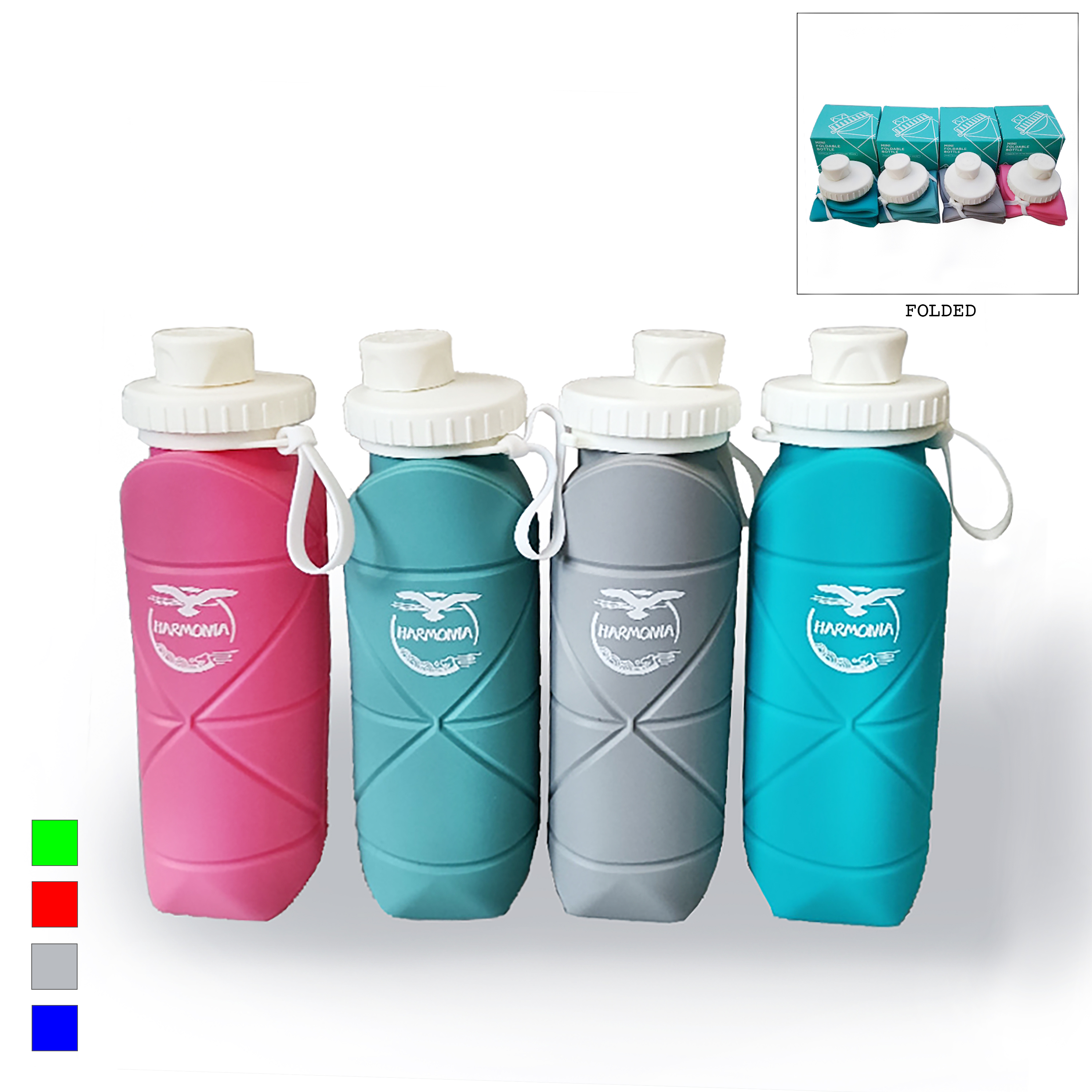 20 oz Collapsible Silicone Water Bottle 2
