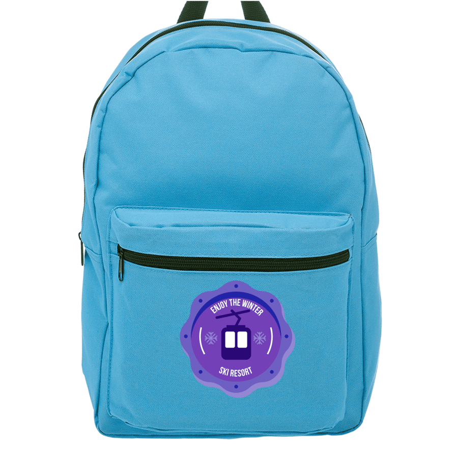 Polyester 600D BackPack w/ Front Pocket - 14.5"W x 15.25"H x