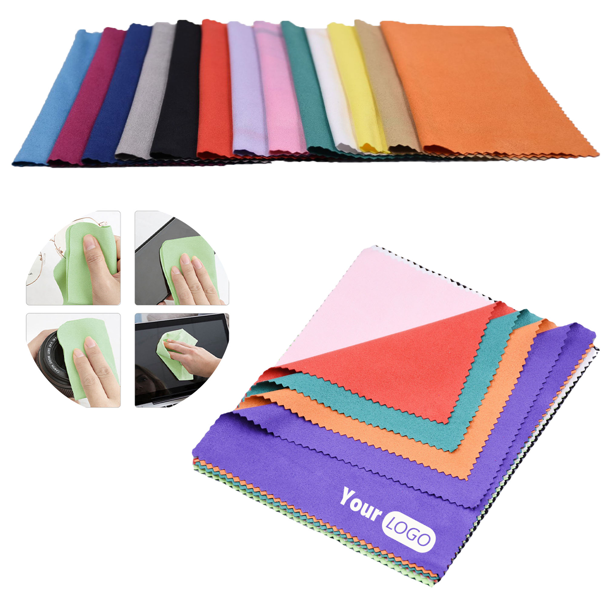 Solid Color Microfiber Lens Cleaning Fabric MOQ 100 PCS 2