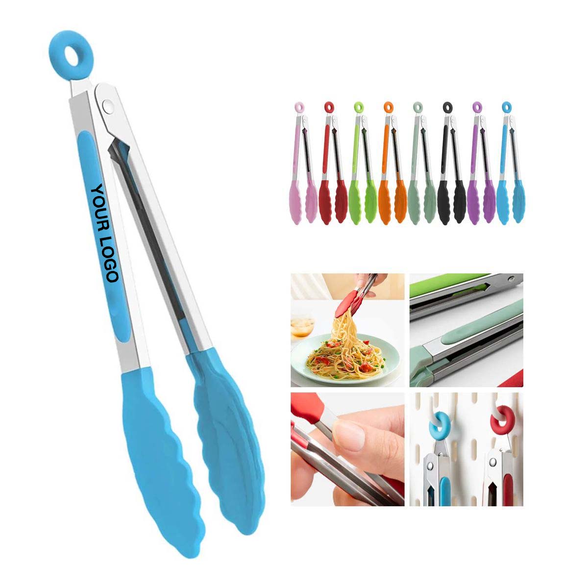 Food Grade Stainless Steel Tongs for Baking and Grilling 9