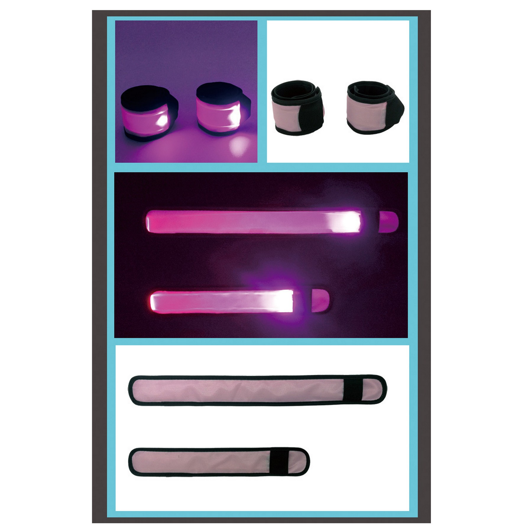 LED Glow Slap Bracelet Light Up Wristband High Visibility 3